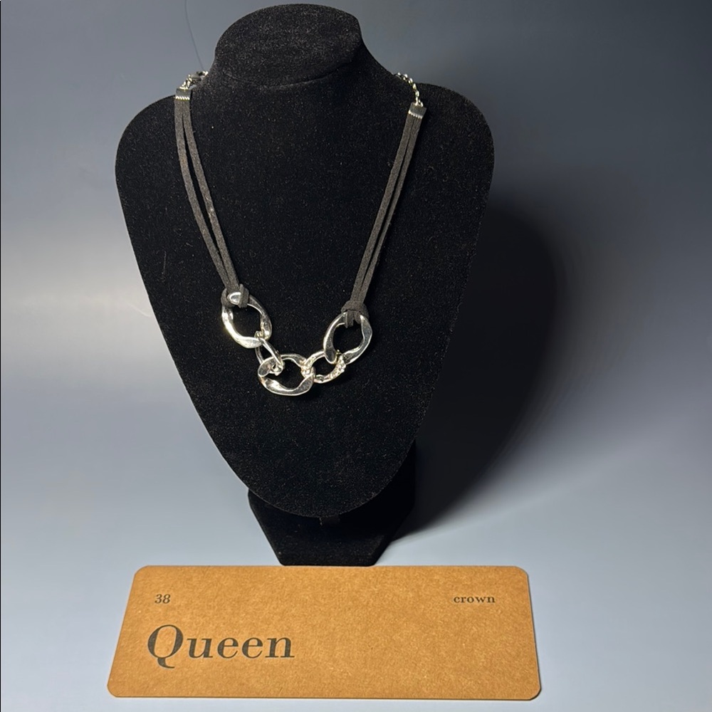 Silver, Black, Crystal Style Necklace